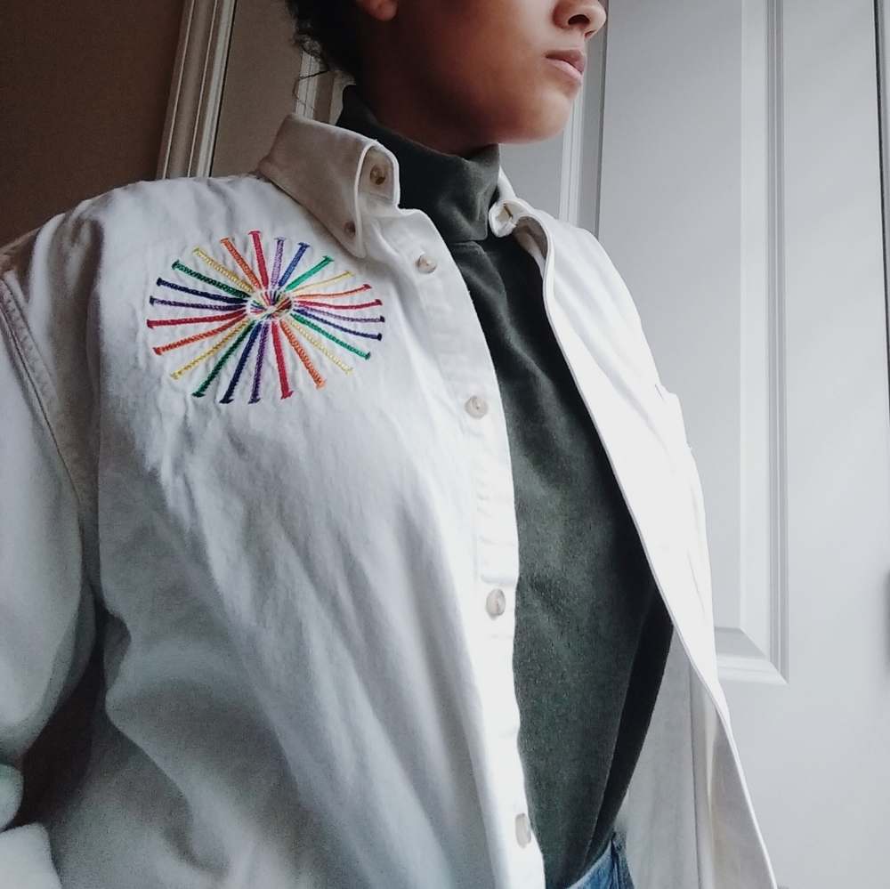 Vintage White Button-Up Shirt